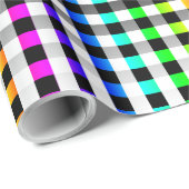 Vishy Geruit Patroon Regenboog Wit Plaid Cadeaupapier (Rol Hoek)