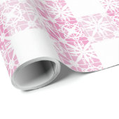 Vishy geruit roze witte kant geplette verpakking P Cadeaupapier (Rol Hoek)