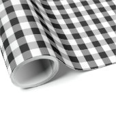 Vishy Geruit Zwart Grijs Wit Plaid Cadeaupapier (Rol Hoek)