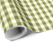 Vishy Geruite Spring Green White Plaid Cadeaupapier (Rol Hoek)