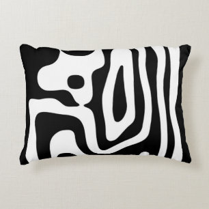 Visie Grip: Abstract Zwart & Wit Accent Kussen
