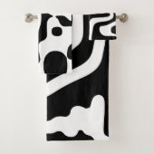 Visie Grip: Abstract Zwart & Wit Bad Handdoek (Insitu)