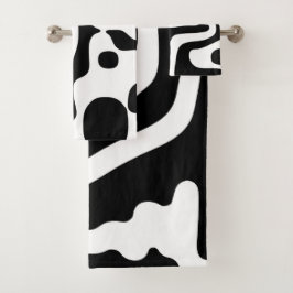 Visie Grip: Abstract Zwart & Wit Bad Handdoek