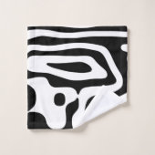 Visie Grip: Abstract Zwart & Wit Bad Handdoek (Wasdoekje)