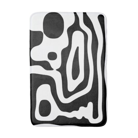 Visie Grip: Abstract Zwart & Wit Badmat (Voorkant Verticaal)