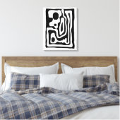 Visie Grip: Abstract Zwart & Wit Canvas Afdruk (Insitu (Slaapkamer))