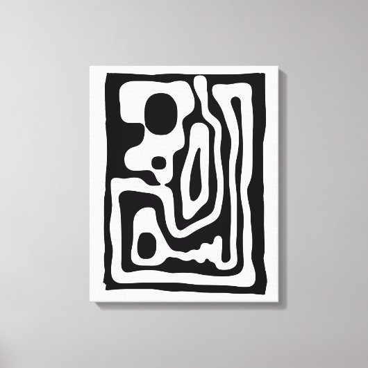 Visie Grip: Abstract Zwart & Wit Canvas Afdruk (Voorkant)