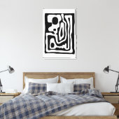 Visie Grip: Abstract Zwart & Wit Canvas Afdruk (Insitu (Slaapkamer))