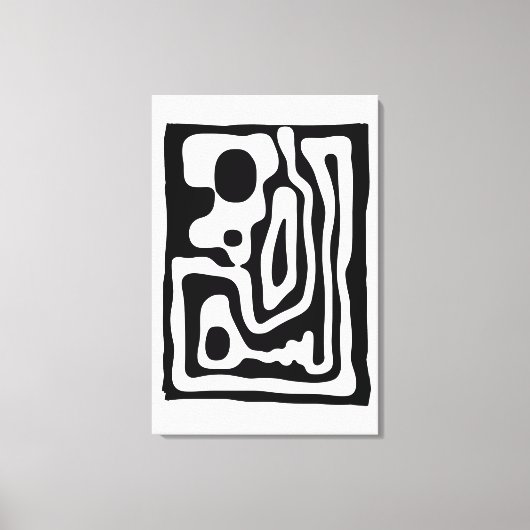 Visie Grip: Abstract Zwart & Wit Canvas Afdruk (Voorkant)