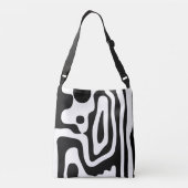 Visie Grip: Abstract Zwart & Wit Crossbody Tas (Achterkant)
