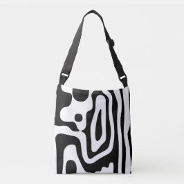 Visie Grip: Abstract Zwart & Wit Crossbody Tas