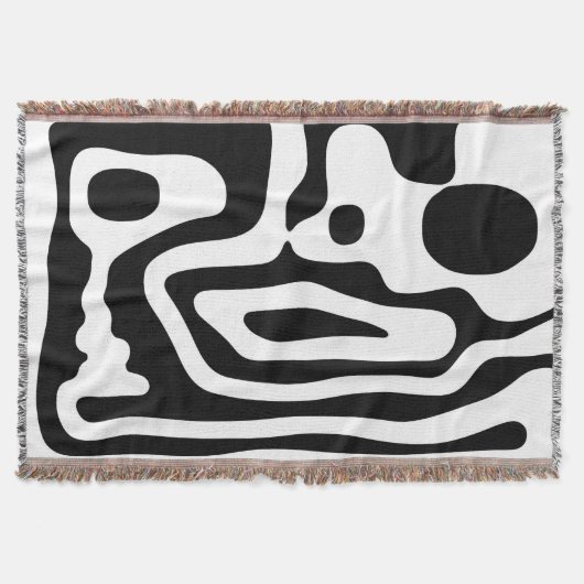 Visie Grip: Abstract Zwart & Wit Deken (Voorkant)