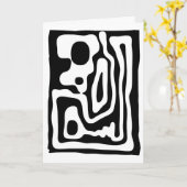 Visie Grip: Abstract Zwart & Wit Kaart (Gele Bloem)