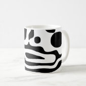 Visie Grip: Abstract Zwart & Wit Koffiemok (Voorkant rechts)