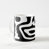 Visie Grip: Abstract Zwart & Wit Koffiemok (Voorkant links)