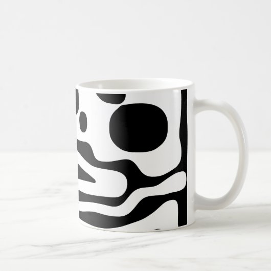 Visie Grip: Abstract Zwart & Wit Koffiemok (Rechts)