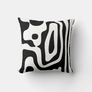 Visie Grip: Abstract Zwart & Wit Kussen
