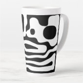 Visie Grip: Abstract Zwart & Wit Latte Mok (Rechterhoek)