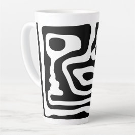 Visie Grip: Abstract Zwart & Wit Latte Mok