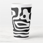 Visie Grip: Abstract Zwart & Wit Latte Mok (Voorkant)