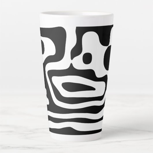 Visie Grip: Abstract Zwart & Wit Latte Mok (Voorkant)