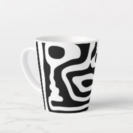 Visie Grip: Abstract Zwart & Wit Latte Mok