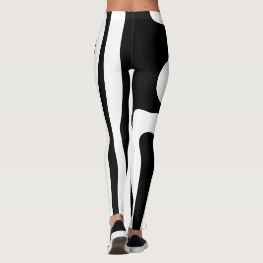 Visie Grip: Abstract Zwart & Wit Leggings (Achterkant)