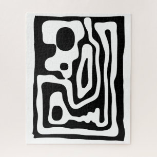 Visie Grip: Abstract Zwart & Wit Legpuzzel