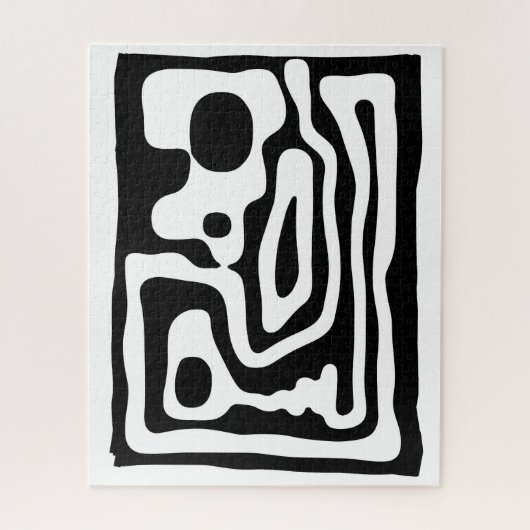 Visie Grip: Abstract Zwart & Wit Legpuzzel (Verticaal)