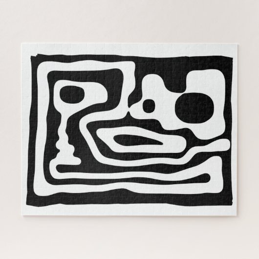 Visie Grip: Abstract Zwart & Wit Legpuzzel (Horizontaal)