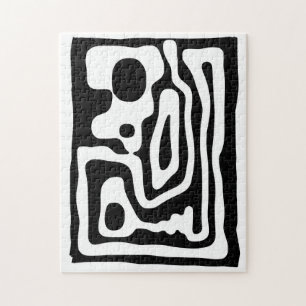 Visie Grip: Abstract Zwart & Wit Legpuzzel