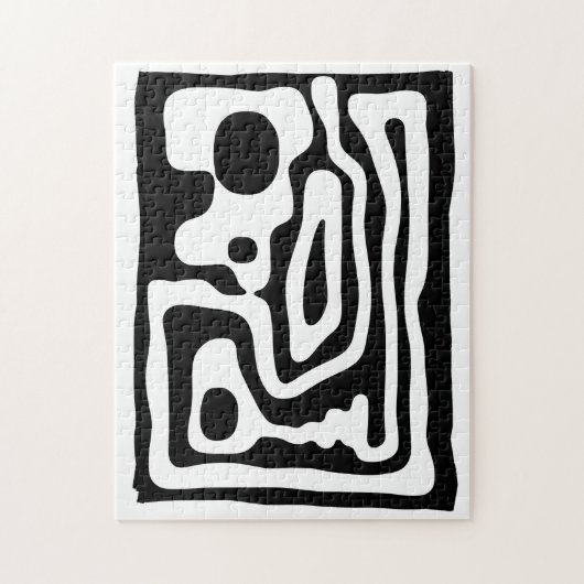 Visie Grip: Abstract Zwart & Wit Legpuzzel (Verticaal)