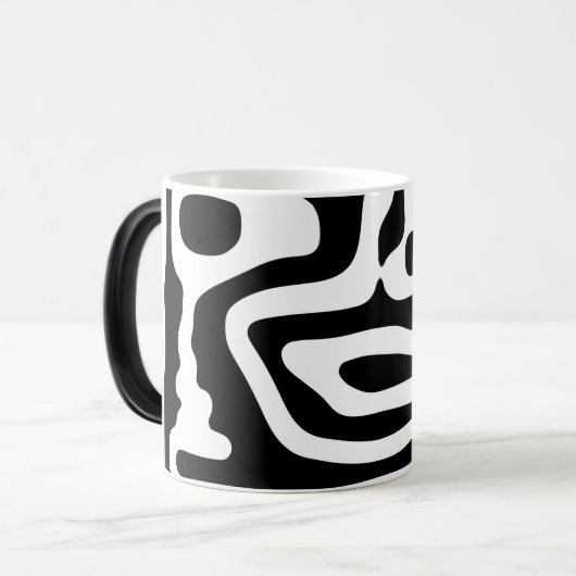 Visie Grip: Abstract Zwart & Wit Magische Mok (Voorkant links)