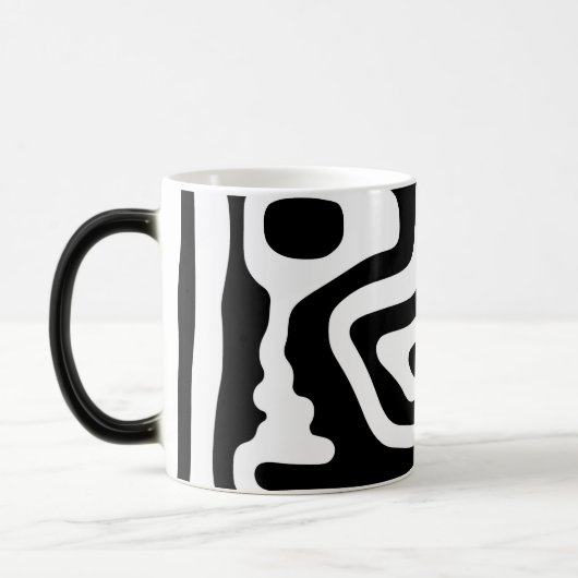 Visie Grip: Abstract Zwart & Wit Magische Mok (Links)