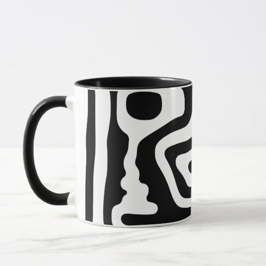 Visie Grip: Abstract Zwart & Wit Mok (Links)