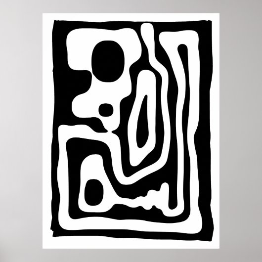 Visie Grip: Abstract Zwart & Wit Poster (Voorkant)