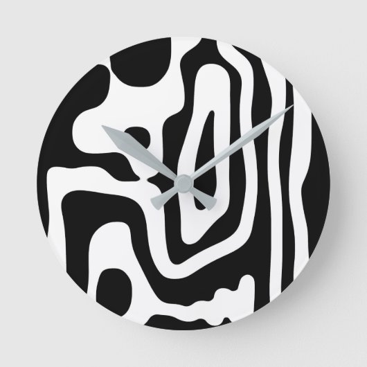 Visie Grip: Abstract Zwart & Wit Ronde Klok (Voorkant)