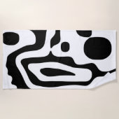 Visie Grip: Abstract Zwart & Wit Strandlaken (Voorkant)