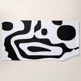 Visie Grip: Abstract Zwart & Wit Strandlaken