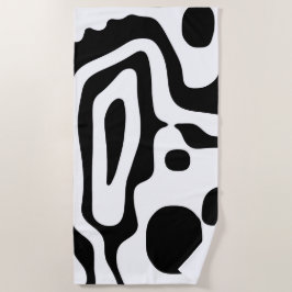 Visie Grip: Abstract Zwart & Wit Strandlaken