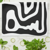 Visie Grip: Abstract Zwart & Wit Theedoek (Gevouwen)