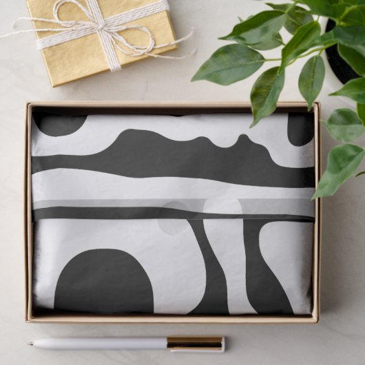 Visie Grip: Abstract Zwart & Wit Tissuepapier (Geschenk)