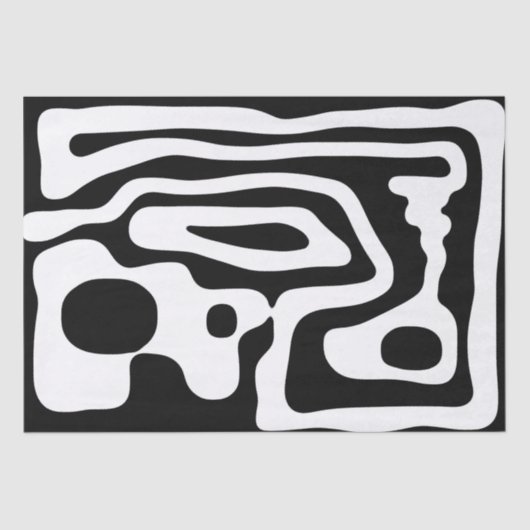 Visie Grip: Abstract Zwart & Wit Tissuepapier (Voorkant)