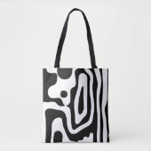 Visie Grip: Abstract Zwart & Wit Tote Bag (Voorkant)