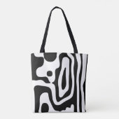 Visie Grip: Abstract Zwart & Wit Tote Bag (Achterkant)