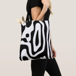 Visie Grip: Abstract Zwart & Wit Tote Bag