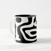 Visie Grip: Abstract Zwart & Wit Tweekleurige Koffiemok (Voorkant links)