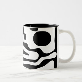 Visie Grip: Abstract Zwart & Wit Tweekleurige Koffiemok