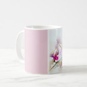 "Visie in roze" Hummingbird Print Koffiemok (Voorkant links)