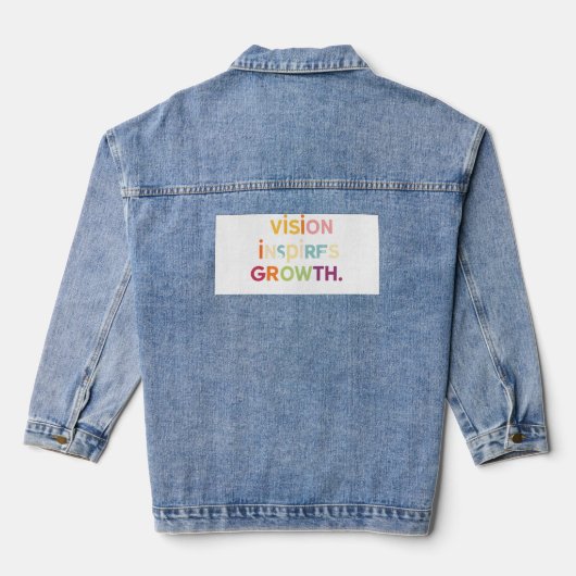 "Visie inspireert groei" Denim Jacket (Achterkant)